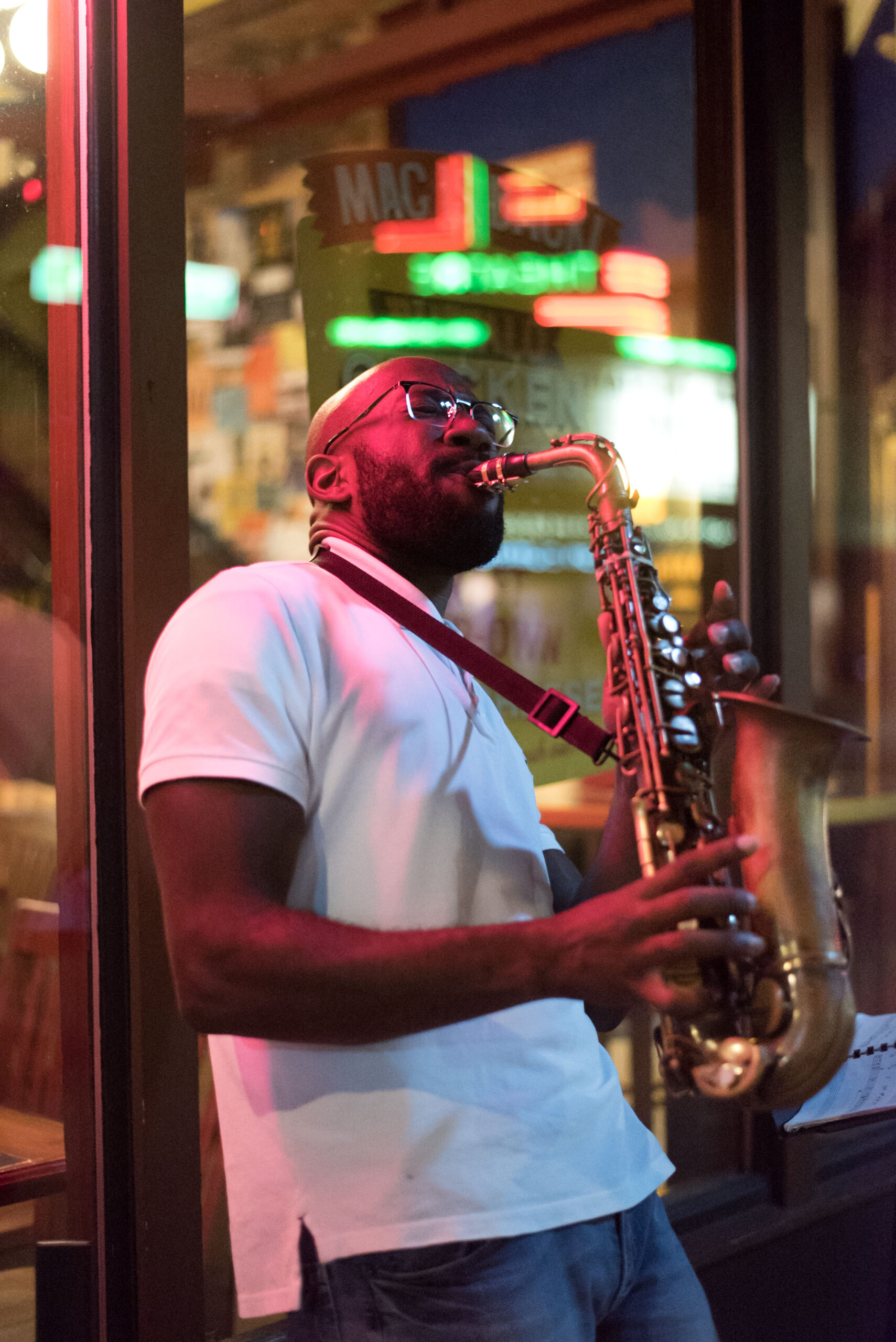 Alto sax street musician