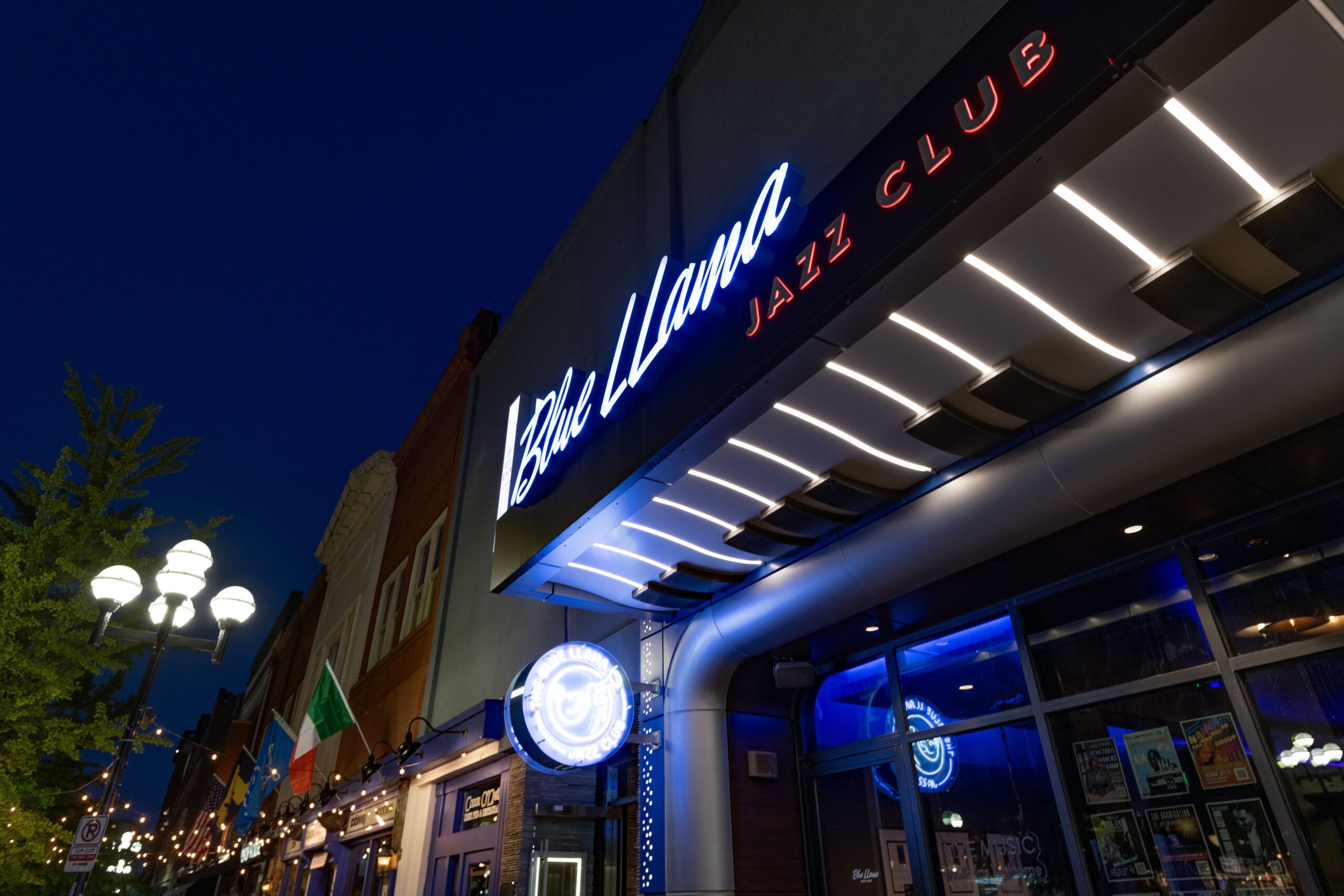 Jazz lives at the Blue Llama Jazz Club on Main Street.